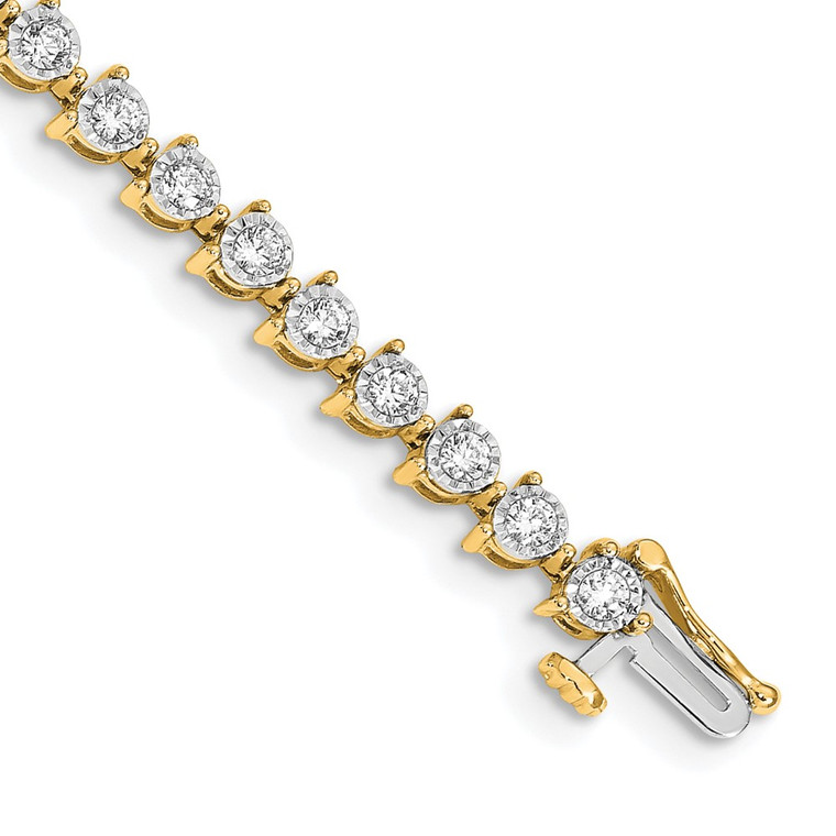 14k 2 carat Lab Grown Diamond VS/SI+ G+ 7.25 inch Fancy Tennis Bracelet - BM-8C79D67D-1073