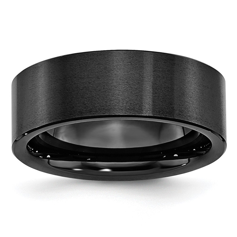 Chisel Black Ceramic Flat 8mm Brushed Band - CE-BF695FD3-2387