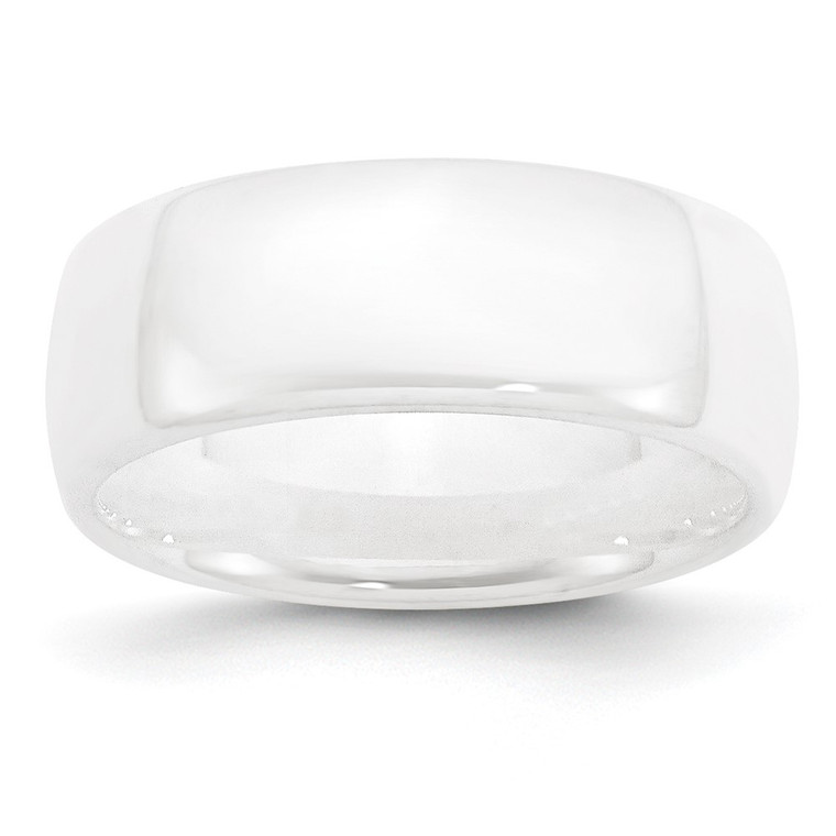 Chisel Ceramic White 8mm Polished Band - CE-E4AA4FFC-3224