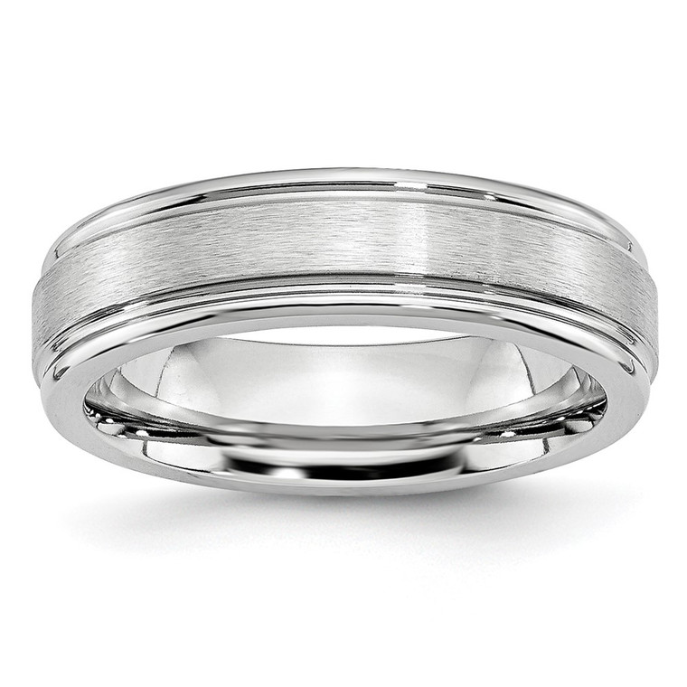 Chisel Cobalt Satin and Polished Ridged Edge 6mm Band - CC-A0343EDD-4186