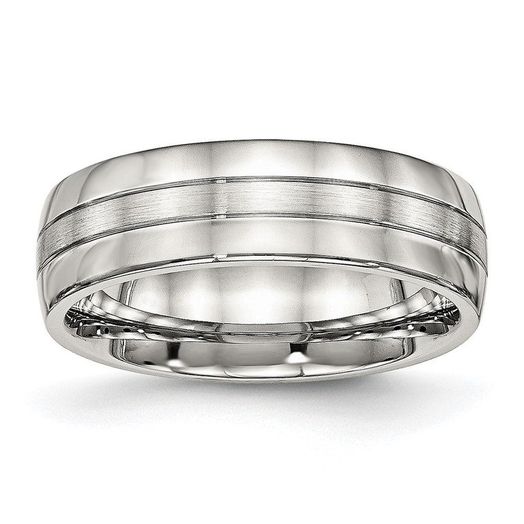 Chisel Stainless Steel Brushed and Polished 6.5mm Grooved Band - SR-0F66A195-8363