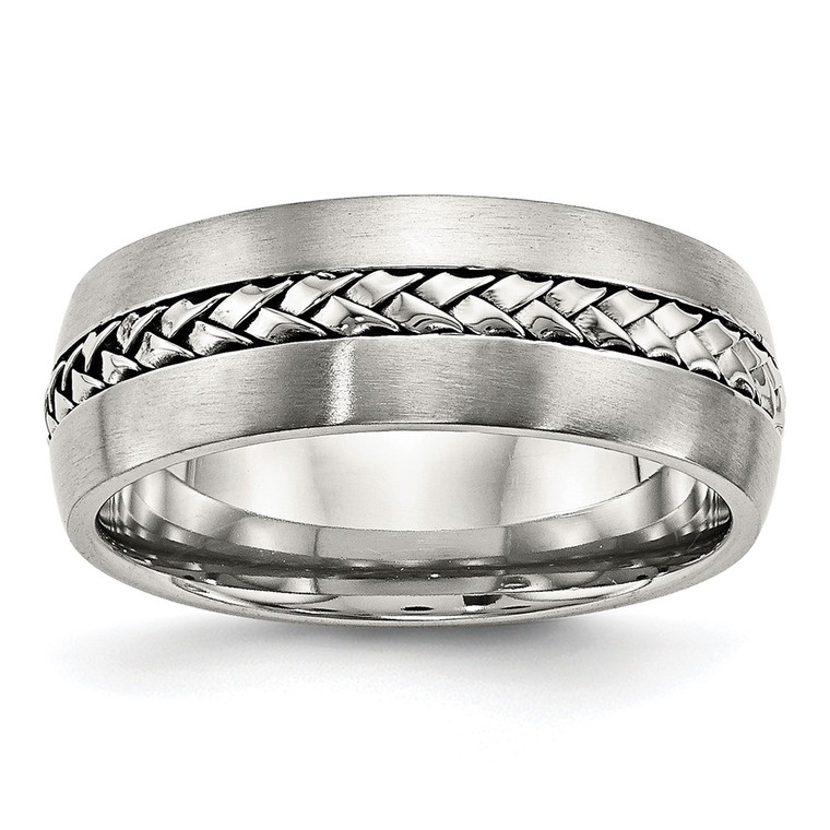 Chisel Stainless Steel Brushed and Polished Braided 8mm Band - SR-B896AC81-1305