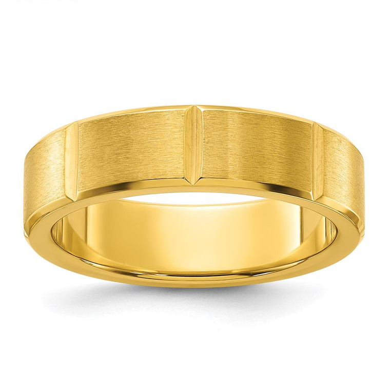 Chisel Stainless Steel Brushed and Polished Yellow IP-plated Grooved 6mm Band - SR-D685B7C2-9774