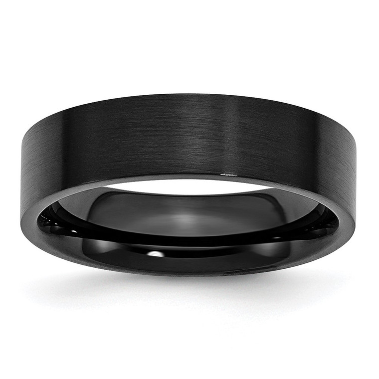 Chisel Stainless Steel Brushed Black IP-plated 6mm Flat Band - SR-7EF7035A-6265