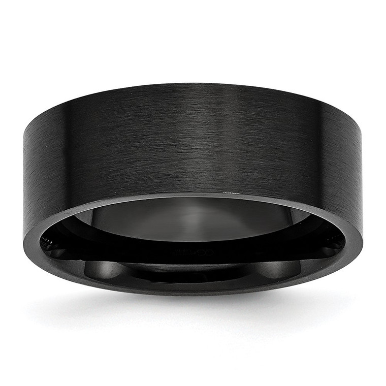 Chisel Stainless Steel Brushed Black IP-plated 8mm Flat Band - SR-640A97BE-3000