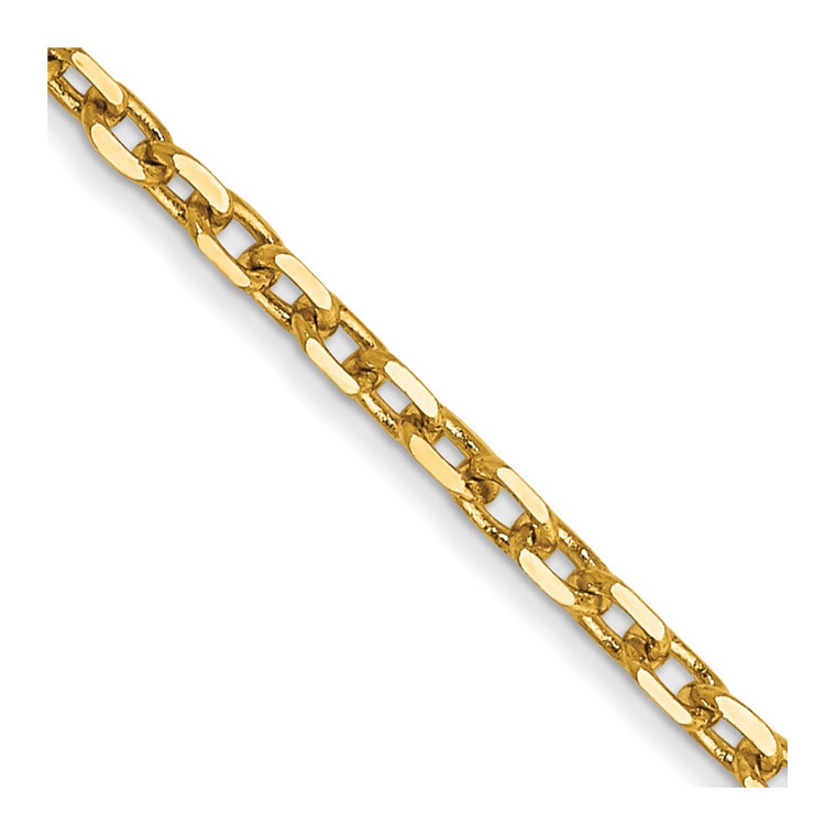 14K 20 inch 1.8mm Diamond-cut Round Open Link Cable with Lobster Clasp Chain - PE-D6F68385-8883