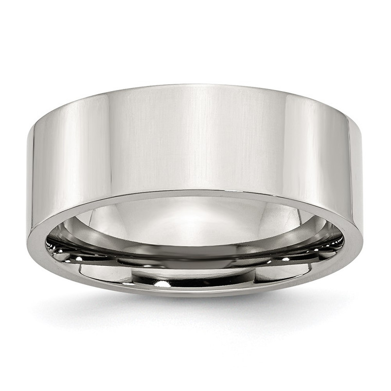 Chisel Stainless Steel Polished 8mm Flat Band - SR-64091F5B-7557