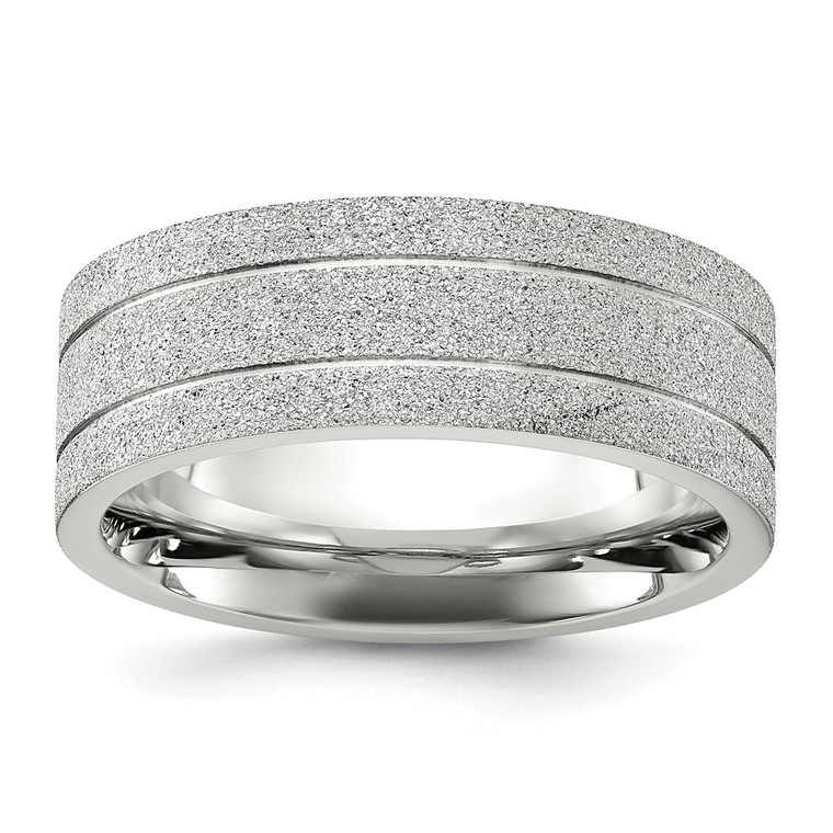 Chisel Stainless Steel Polished Laser-cut and Grooved 8mm Band - SR-31FB36D3-5661