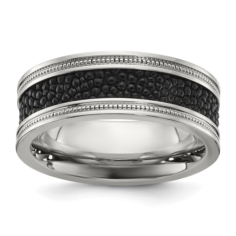 Chisel Stainless Steel Polished with Genuine Stingray Textured 8mm Band - SR-A4C71A55-5422