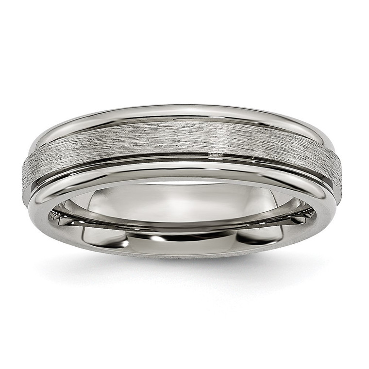 Chisel Titanium Brushed and Polished 6mm Grooved Edge Band - TB-12B51F01-7345