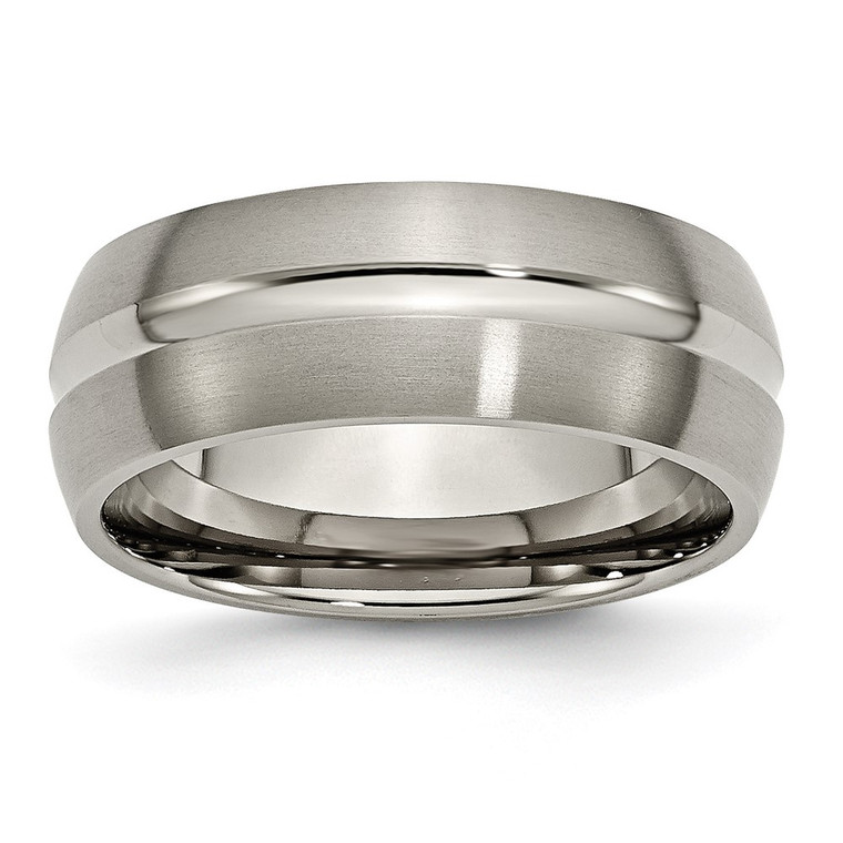 Chisel Titanium Brushed and Polished 8mm Grooved Band - TB-3CD598DD-1524