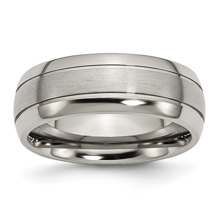 Chisel Titanium Brushed and Polished 8mm Grooved Band - TB-D13101D4-2095