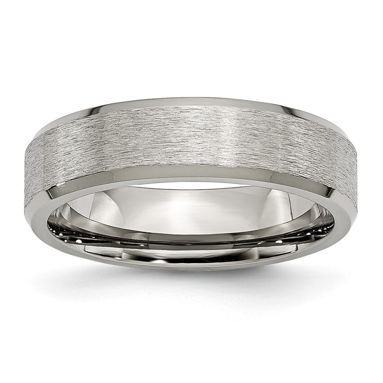Chisel Titanium Brushed Center 6mm Beveled Edge Band - TB-34695FBE-3971