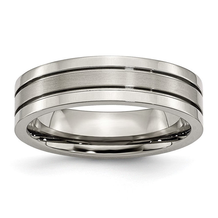 Chisel Titanium Brushed Center 6mm Grooved Band - TB-9A9C2305-5526