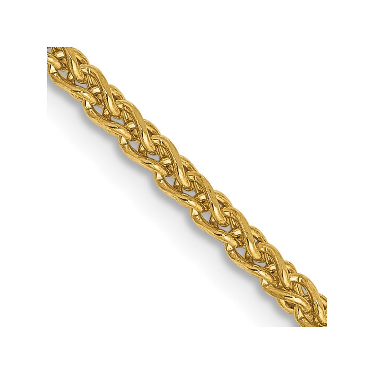 14K 22 inch 2.1mm Diamond-cut Spiga with Lobster Clasp Chain