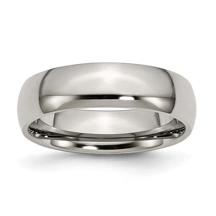 Chisel Titanium Polished 6mm Half Round Band - TB-DA731892-9387