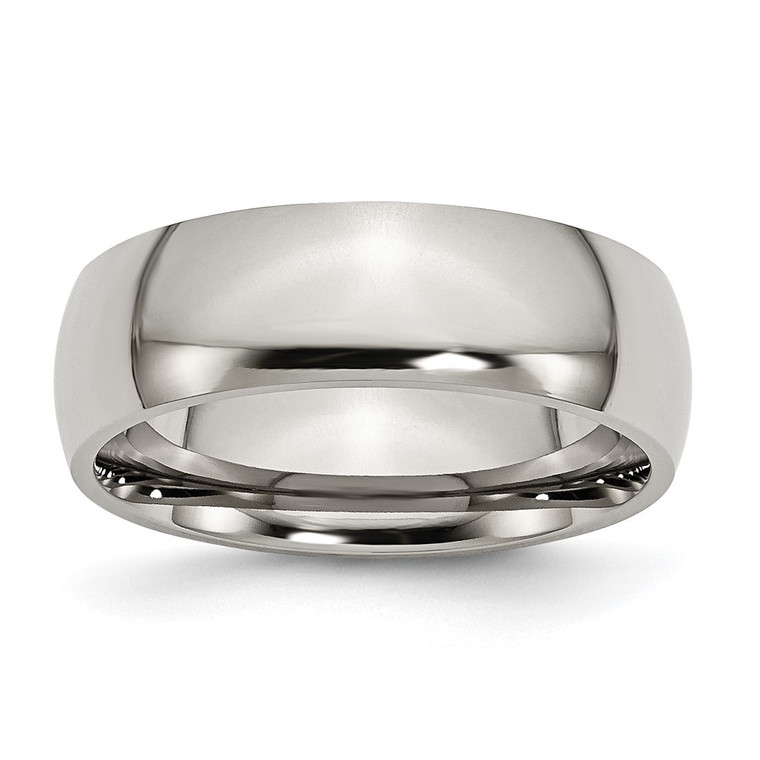 Chisel Titanium Polished 7mm Half Round Band - TB-E1499186-1604