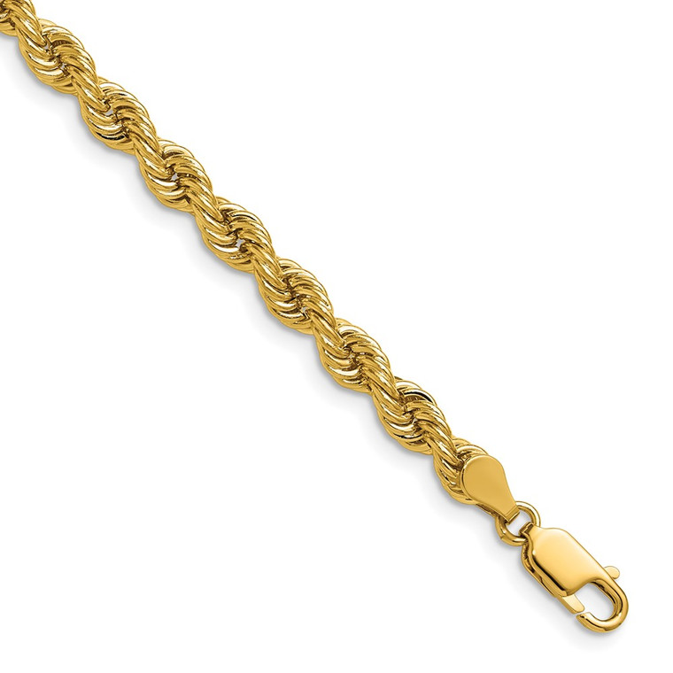 14K 22 inch 5mm Regular Rope with Lobster Clasp Chain