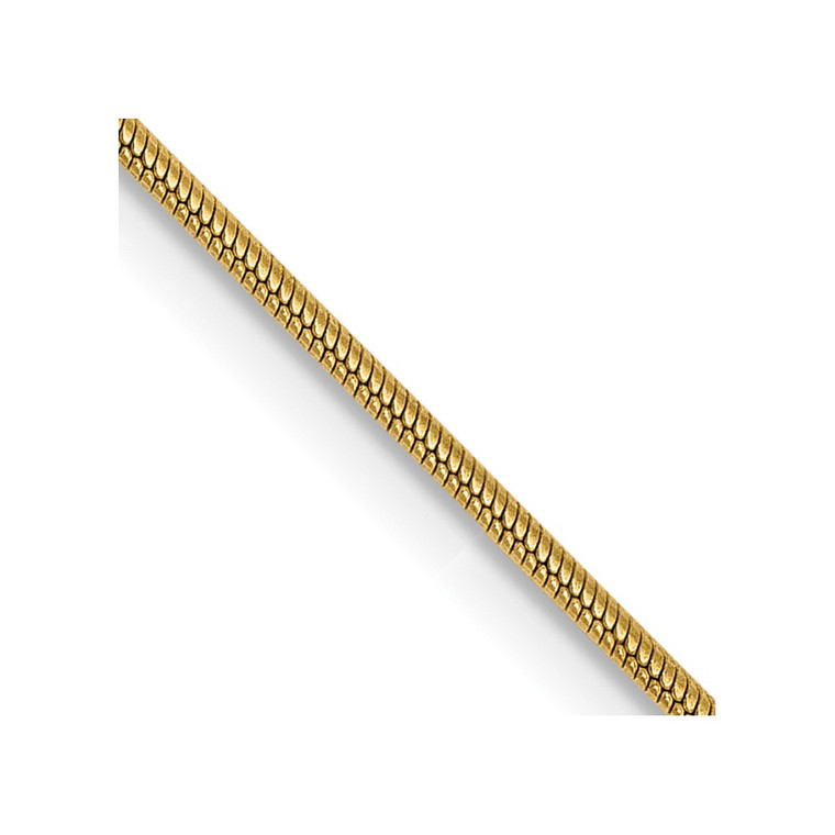 14K 24 inch .9mm Round Snake with Lobster Clasp Chain