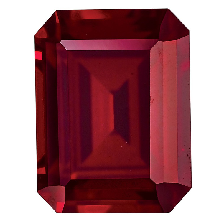 Created Ruby 10x8mm Emerald Cut