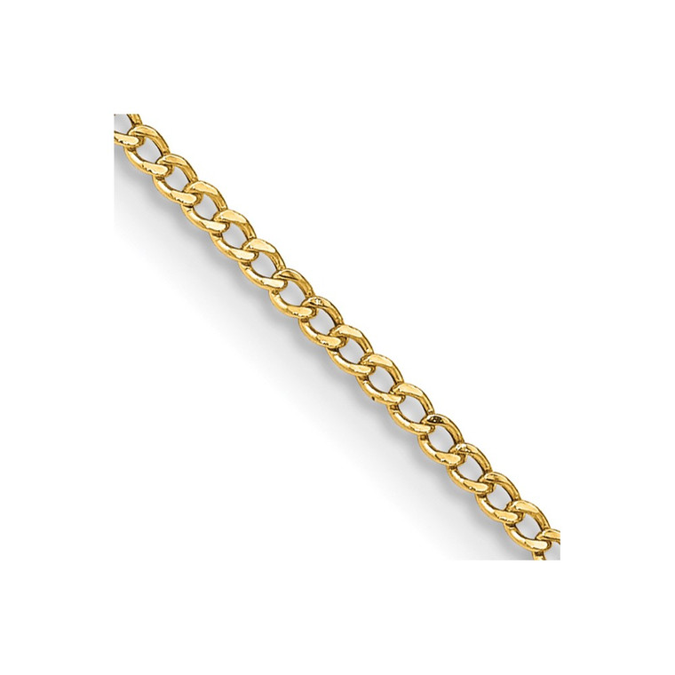 14K 24 inch 1.85mm Semi-Solid Curb with Lobster Clasp Chain