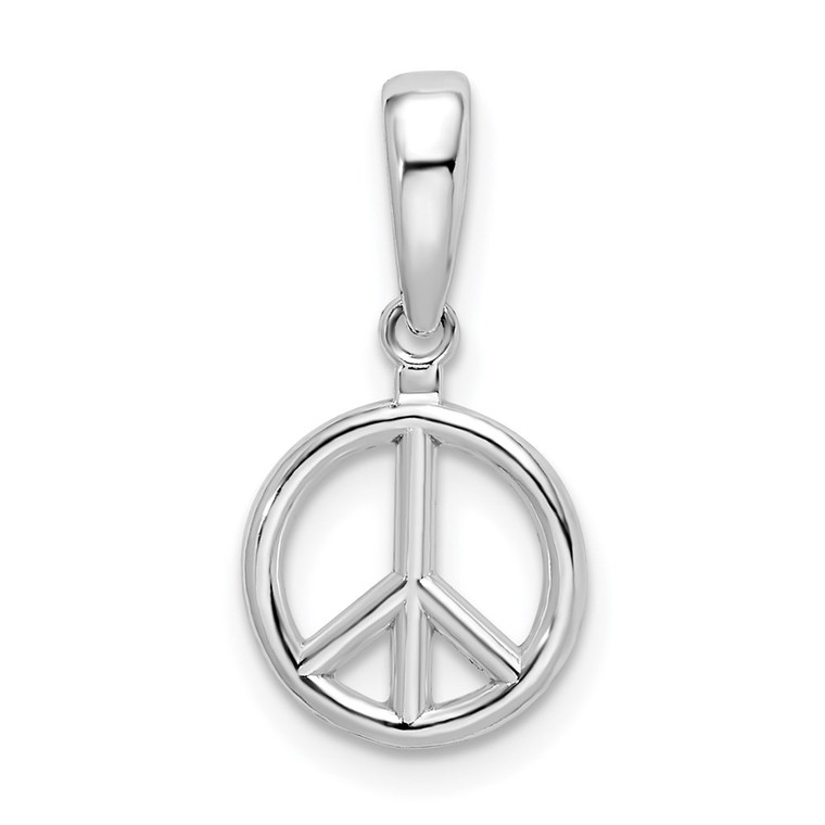 De-Ani Sterling Silver Rhodium-Plated Polished Peace Symbol Pendant - QC-77A53A23-8052