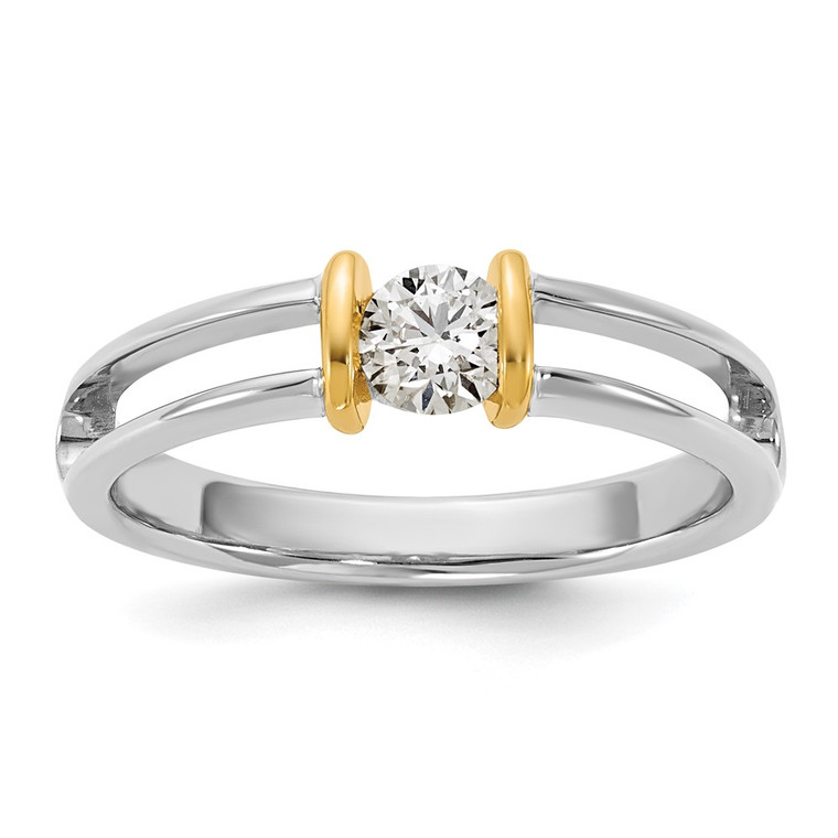 IBGoodman 14k Two-Tone 1/3 carat Lab Grown Diamond VS/SI+ G+ Complete Ladies Wedding Band - B6-13368DD0-5322