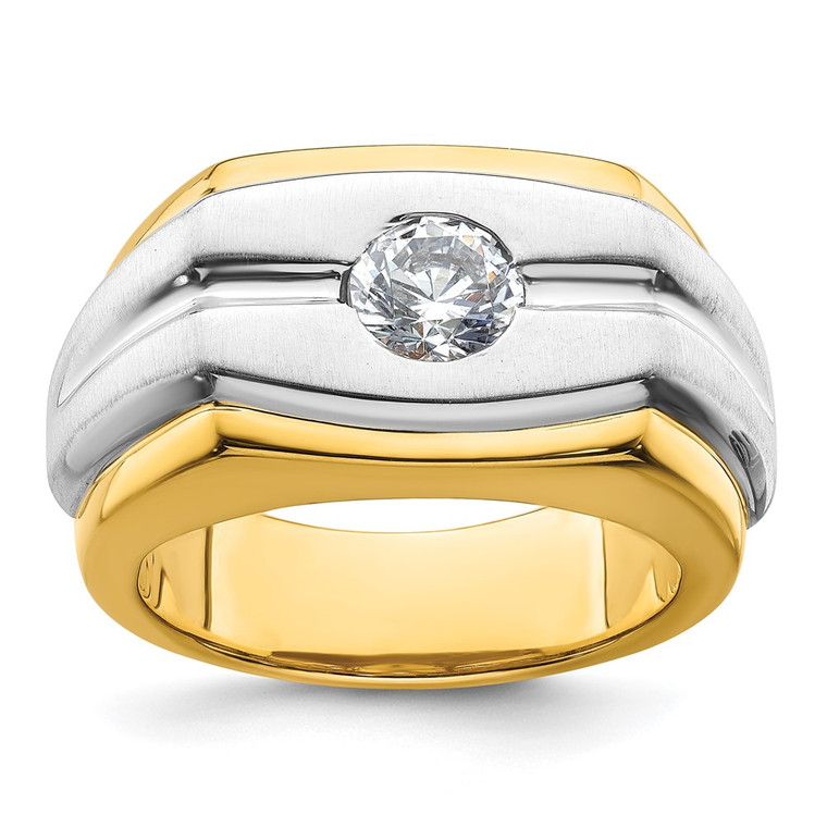 IBGoodman 14k Two-tone Polished and Satin Men's Ring Mounting - B2-66DC3D4F-3055