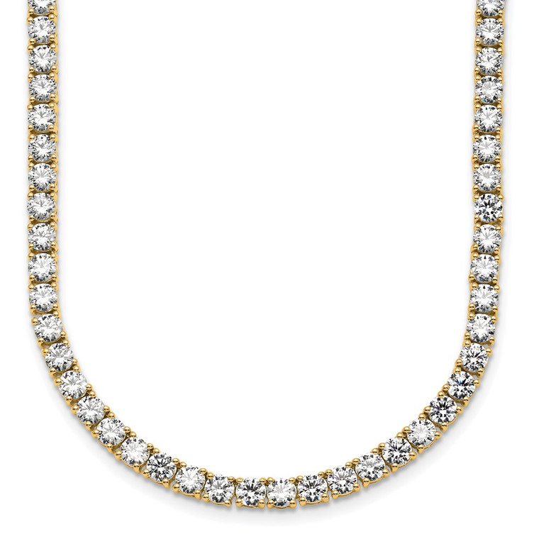 14k 26 1/5 carat Lab Grown Diamond VS/SI+ G+ Complete Round 20 inch Straight Tennis Necklace