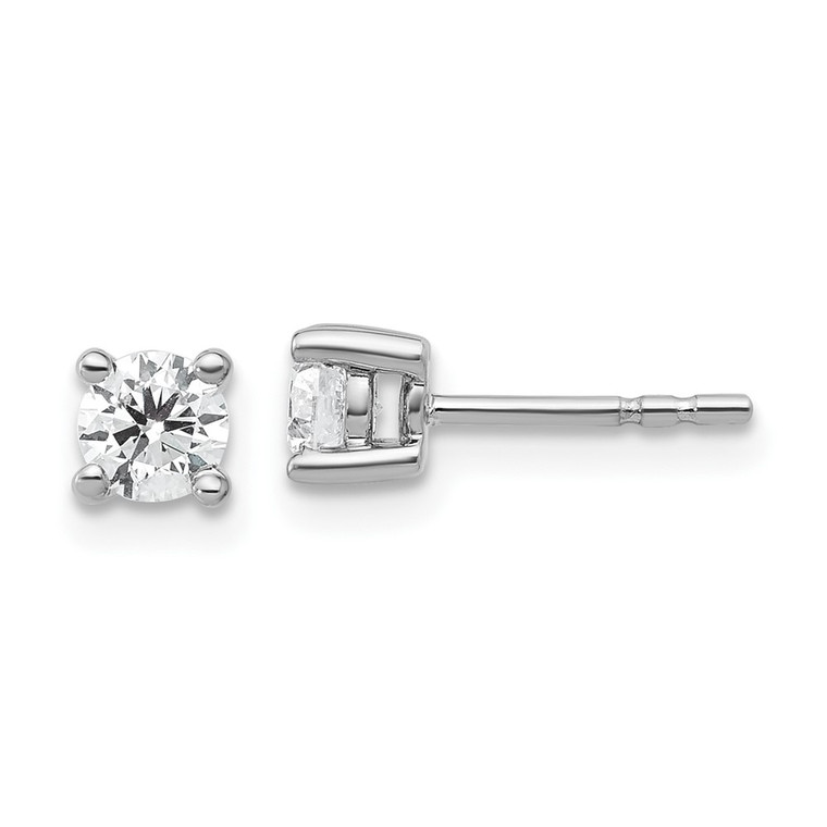 Plat 1/2 ctw Lab Grown Dia VS+ F+ Round 4 Prong Hvy Wt Earring