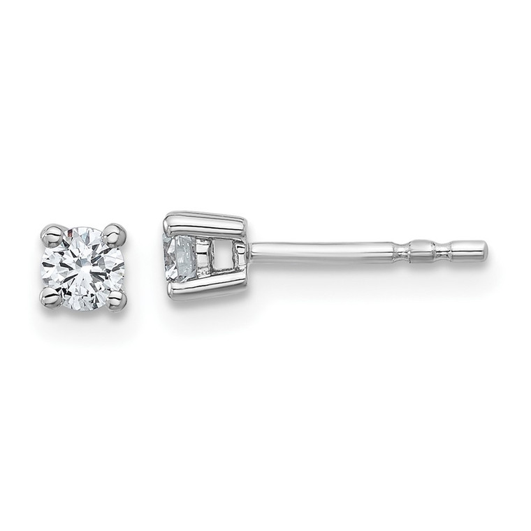 Plat 1/4 ctw Cert Lab Grown Dia VS+ F+ Round 4 Prong Hvy Wt Earring