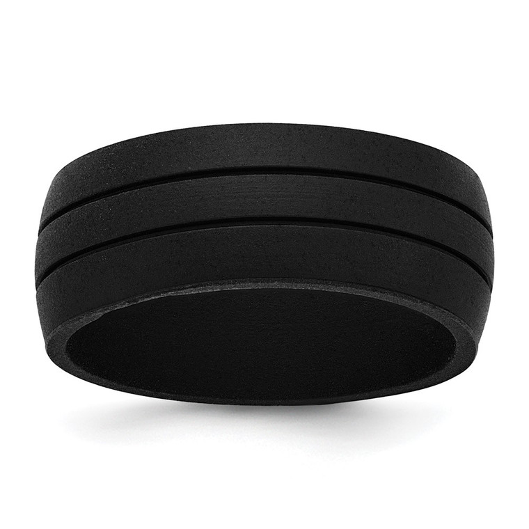 Silicone Black 8.50mm Grooved Band - SL-1E4C8800-7472