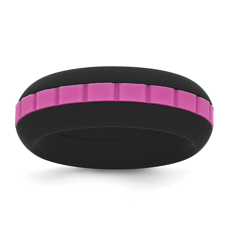 Silicone Black with Pink Grooved Center 7.50mm Band - SL-592F1723-5270