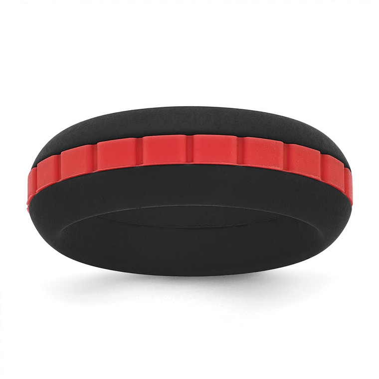 Silicone Black with Red Grooved Center 7.50mm Band - SL-FA326A73-1834
