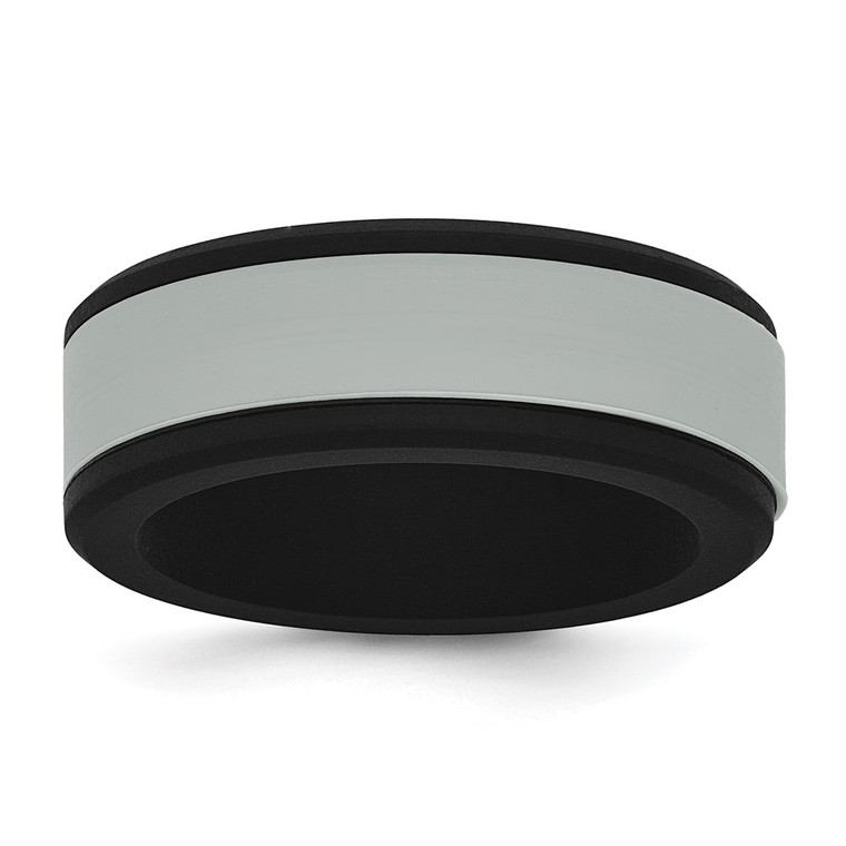 Silicone Black with Removable Grey Center 8mm Band - SL-BD9D30FF-5754