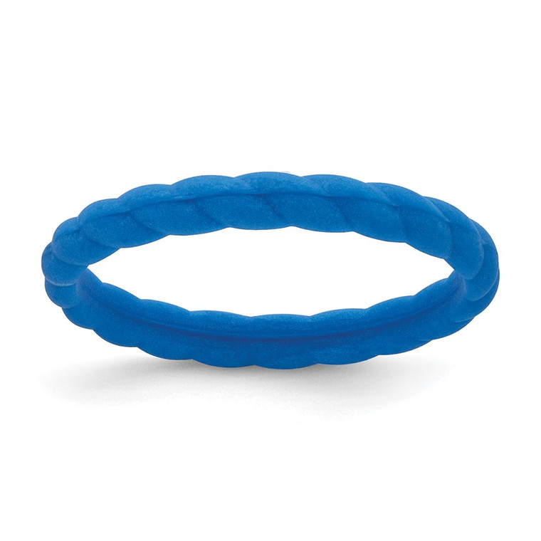 Silicone Blue 3mm Braided Band - SL-24D79095-6365