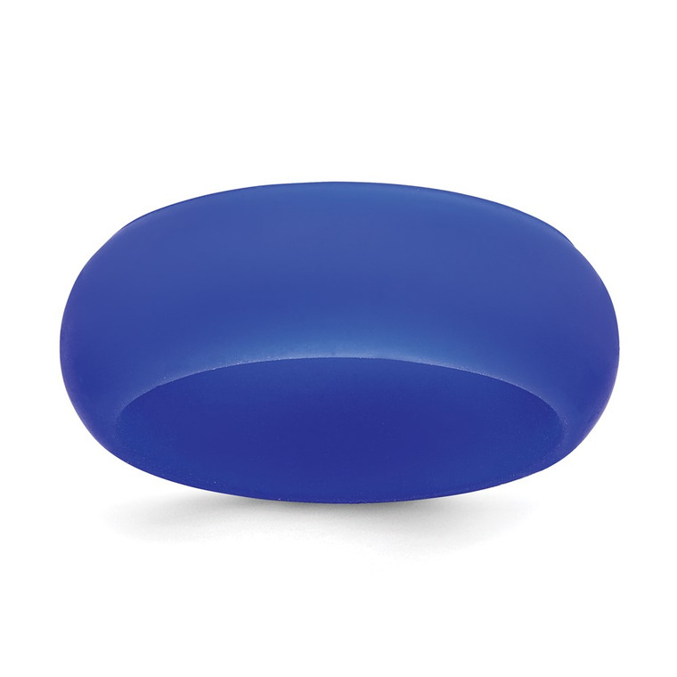 Silicone Blue 8mm Domed Band Size 8