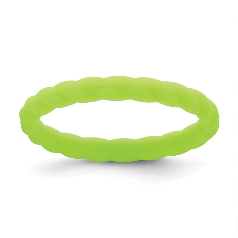Silicone Bright Green 3mm Braided Band - SL-563EDC9C-9613