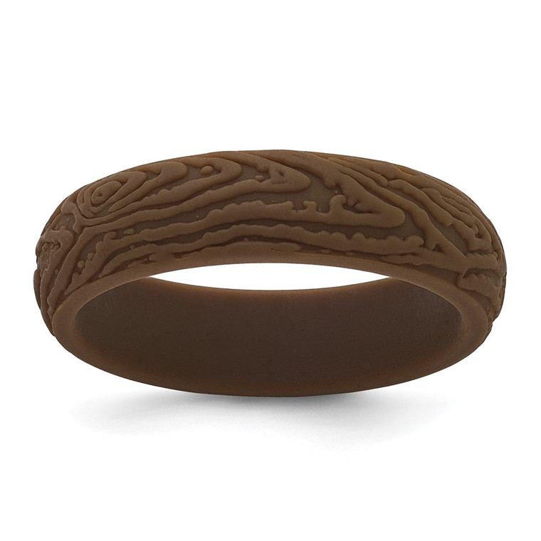 Silicone Brown 5.70mm Wood Grain Pattern Band - SL-E82EF1FD-4470