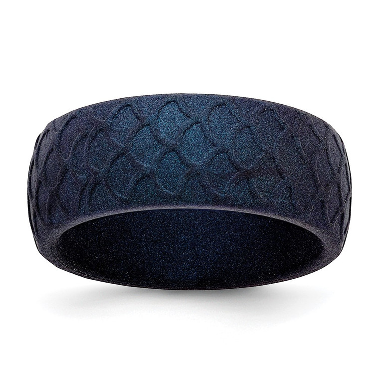 Silicone Dark Blue 8.70mm Fish Scale Pattern Band - SL-09B6EC35-1072
