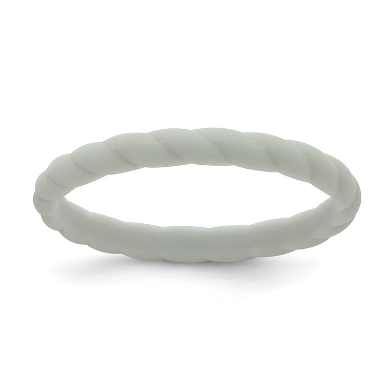 Silicone Light Gray 3mm Braided Band - SL-1E36FA8E-3931