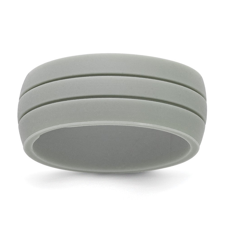 Silicone Light Gray 8.50mm Grooved Band - SL-7BD767DA-7833