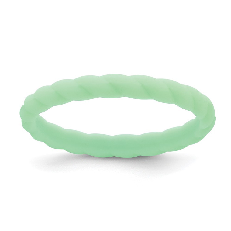 Silicone Light Mint Green 3mm Braided Band - SL-027086DA-2953