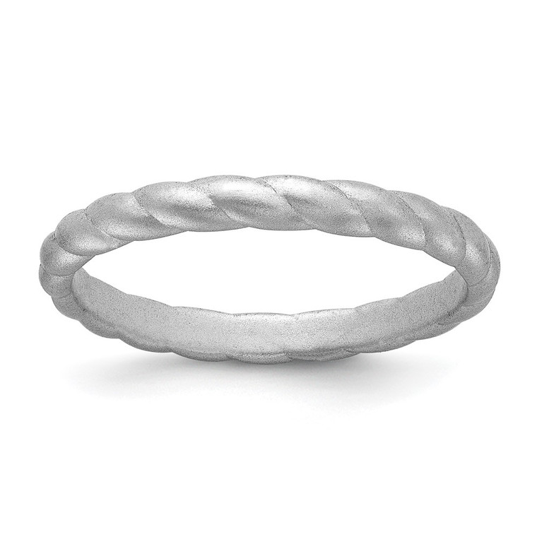 Silicone Metallic Silver 3mm Braided Band - SL-94364DFE-4029