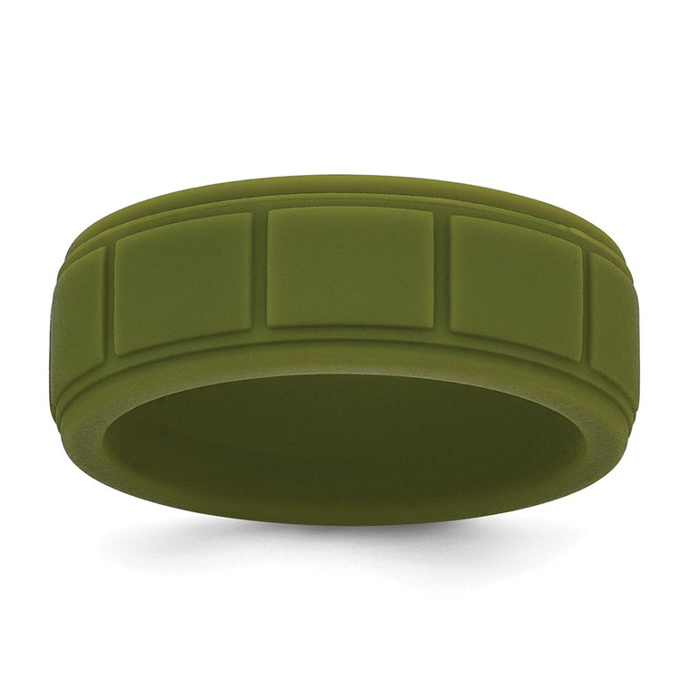 Silicone Olive Green 8mm Grid Pattern Band - SL-6E1DE2AE-7851