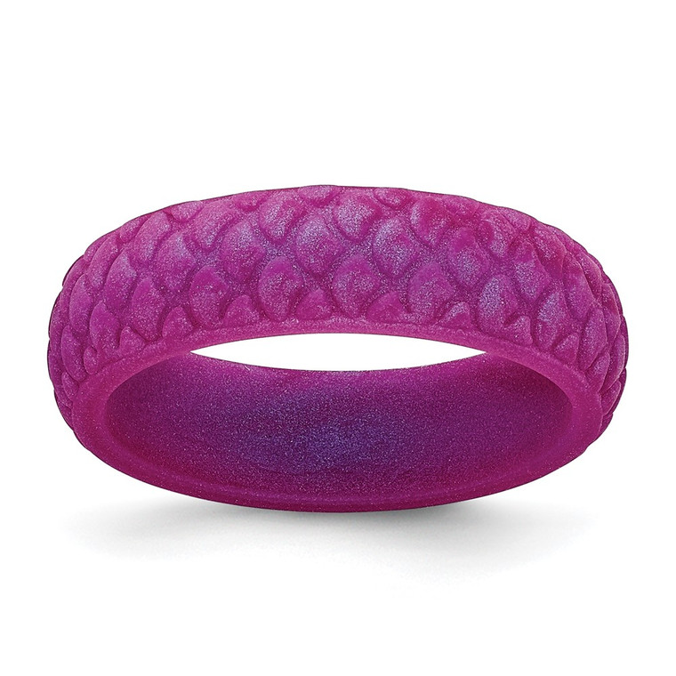Silicone Purple Mermaid Pattern 5.7mm Domed Band Size 5