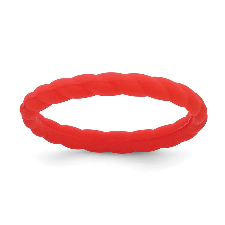 Silicone Red 3mm Braided Band - SL-FFDC51AC-3071