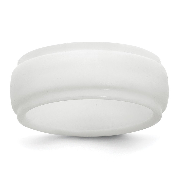 Silicone White 9mm Ridged Edge Band - SL-E899BDD7-6405