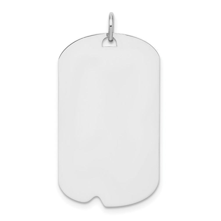 SS Rhodium-plated Polished Front/Satin Back Engravable Dog Tag