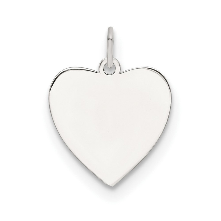 SS Rh-plt Engraveable Heart Polished Front/Satin Back Disc Charm - QM-3E89F8B8-8637
